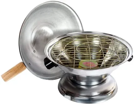 Mahalaxmi Dal Bati maker Baking Oven, 25 cm X 25 cm X 35 cm, 1 Piece, Silver Gas Tandoor, Barbecue Grill Food Steamer Induction Bottom Non-Stick Coated Cookware Set  (Steel, 1 - Piece)