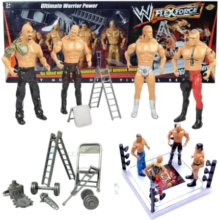 Mallexo WWF Action Figures Ultimate Wrestling Miniature Toys for Kids, with Ring  (Multicolor)