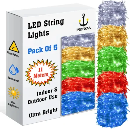 PESCA 40 LEDs 11 m Multicolor Steady String Rice Lights  (Pack of 5)