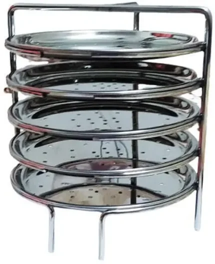 VGS MARKETINGS Stainless Steel Idiyappam Seva Maker Stand 5 Plates for pressure Cooker Steamer Standard Idli Maker  (5 Plates , 5 Idlis )