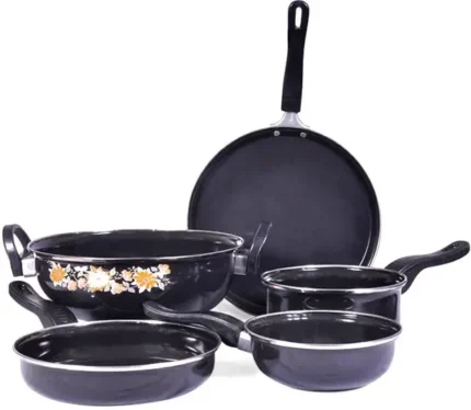 cookpro Royal Non-Stick Gas and Induction Compatible Induction Bottom Non-Stick Coated Cookware Set  (Cast Iron, 5 - Piece)