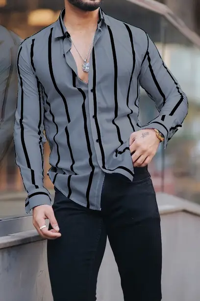 Men Regular Fit Striped Casual Shirt