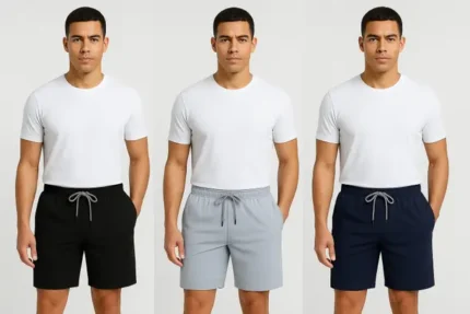 Pack of 3 Solid Men Black, Grey, Dark Blue Regular Shorts
