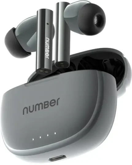 Number Navo Buds X1 w/ 50H Playtime, Dual Pairing, 13mm Speakers, ENC, 45ms Low Latency Bluetooth  (Grey Stone, In the Ear)