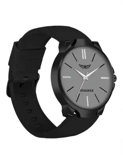 Minimalist Slim Series | Smart Watch Strap | Smart Clip | Soft Silicon | Boys Analog Watch - For Men ANLG-492-GREY-BLACK-SC