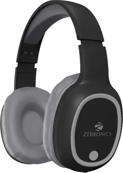 ZEBRONICS Zeb- Thunder, With 60H Backup, BT v5.3, Gaming Mode, ENC, AUX, mSD, Dual Pairing Bluetooth  (Black, On the Ear)
